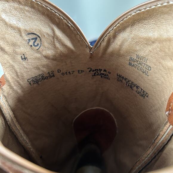Tony Lama Smooth Quill Ostrich Cowboy Boots Mens Size 12 Western Brown Tan Shoes main image 12